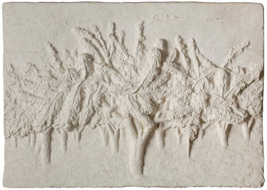 Jean LEYRIS (né en 1939)
Verger - Jeune africaine accroupie
2 reliefs en plâtre.
Signées et numérotées EA 3/4 et sur 8. 
50 x 68 cm et 32 x 26 cm