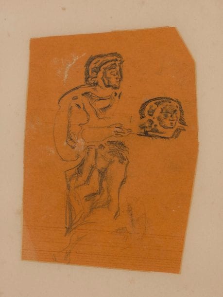 Alfred LOMBARD (1884-1973)
Etude de têtes
Fusain et rehauts de gouache sur papier claque.
25 x 18 cm