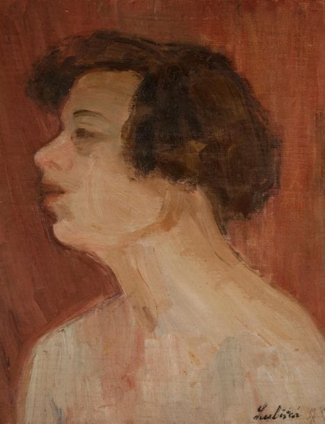 Ossip LUBITCH (1896-1990)
Tête de femme, 1925
Huile sur toile.
Signée en bas à droite.
35 x 27 cm