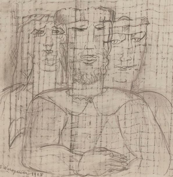 Henri de WAROQUIER (1881-1970)
Trois personnages, 1948
Mine de plomb.
Signée et datée en bas à gauche.
21 x 20 cm