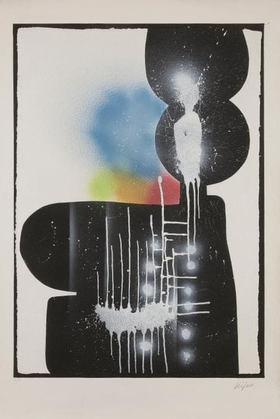 Ladislas KIJNO (1921-2012)
Grand bleu
Gravure au carborundum.{CR}Rehauts de peinture.
Signée en bas à droite.
Tirage à 75 exemplaires.

110 x 74 cm
