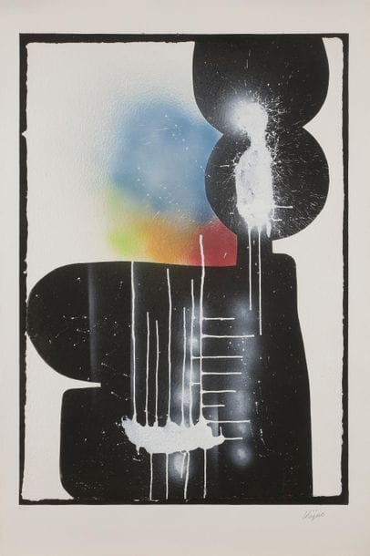 Ladislas KIJNO (1921-2012)
Grand bleu
Gravure au carborundum.{CR}Rehauts de peinture.
Signée en bas à droite.
Tirage à 75 exemplaires.

110 x 74 cm