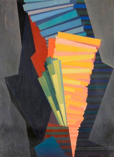 Ernest KLAUSZ [hongrois] (1898-1970)
Opus 37, 1950
Huile sur toile.
Signée et datée en bas à gauche.
Signée, datée et titrée au dos.
81 x 60 cm
Provenance : 
Galerie Drouart, Paris.