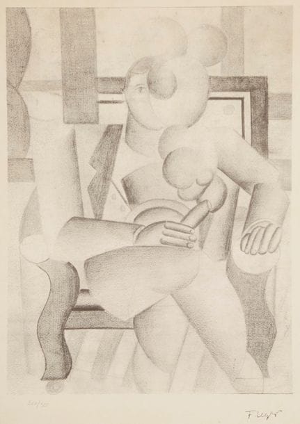 D'après Fernand LÉGER (1881-1955)
L'Homme au cigare, vers 1970
Procédé Jacomet.
Numérotée sur 300.
Porte le timbre sec : Musée Fernand Léger / Biot. 
(Légère oxydation sur les bords).
33.8 x 45.8 cm