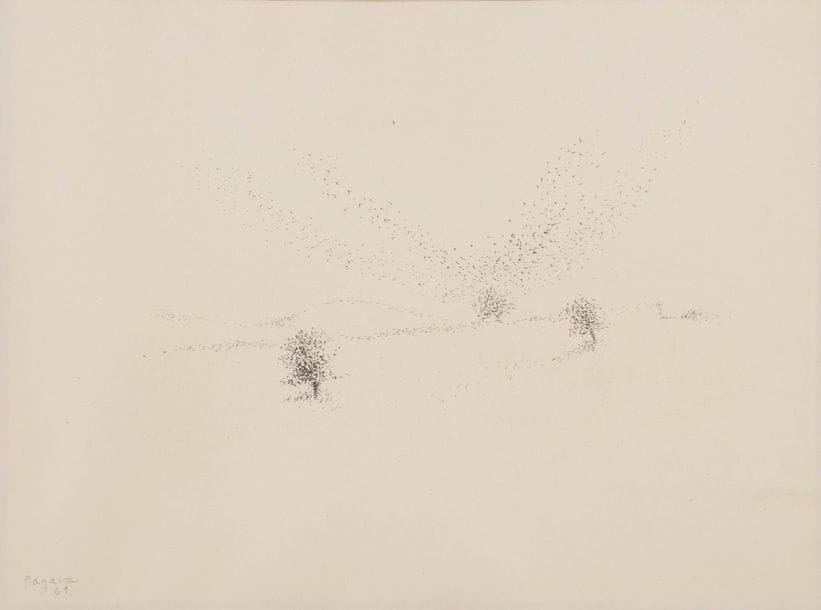 Véra PAGAVA [géorgienne] (1907-1988)
Arbres dans les champs, 1961
Mine de plomb.
Signée et datée en bas à gauche.
19.5 x 26.5 cm