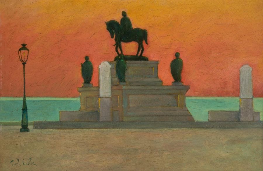 Paul CASILE (XIX-XXe siècle)
Ajaccio, la Place Diamant
Huile sur panneau.
Signée en bas à gauche.
27 x 40 cm