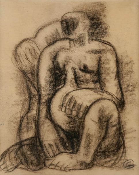 Gio COLUCCI (1892-1974)
Femme assise
Fusain.
Monogrammé.
13 x 11 cm