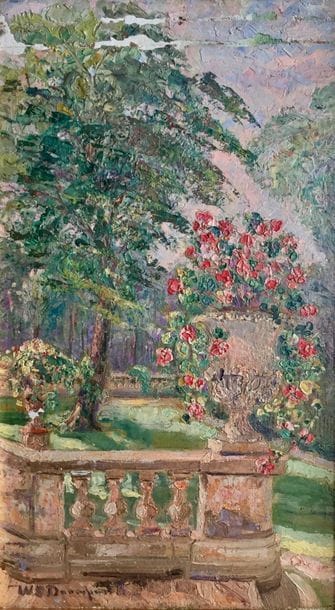 William Slocum DAVENPORT (1868-1938)
Jardinière
Huile sur toile.
Signée en bas à gauche.
(Manques, rentoilé).
41 x 24 cm