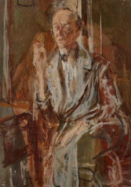 Isaac DOBRINSKY (1891-1973)
Portrait d'homme, vers 1948-50
Huile sur toile.
Porte de timbre de l'atelier en bas à gauche.
(Craquelures, rentoilée).
65 x 46 cm