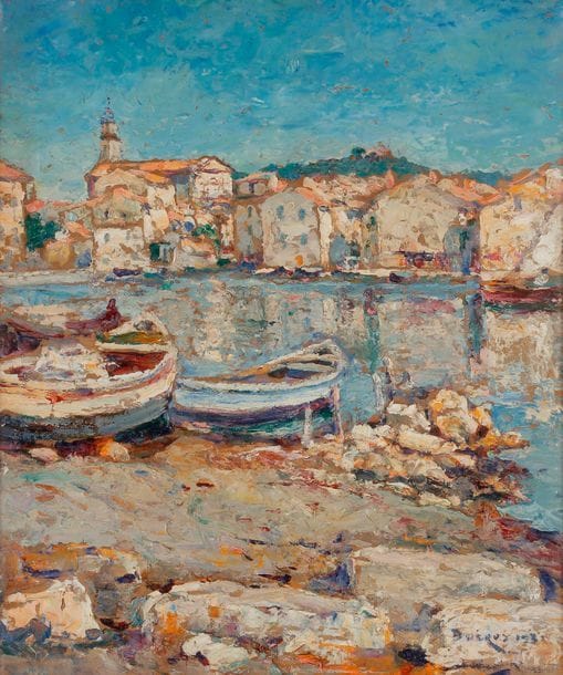 Édouard DUCROS (1856-1936)
Les Martigues, 1931
Huile sur carton.
Signée et datée en bas à gauche.
46 x 38 cm