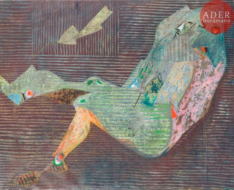 Jean-Pierre LE BOUL'CH (1940-2001)
Femme étendue, vers 1964
Huile sur toile.
81 x 100 cm