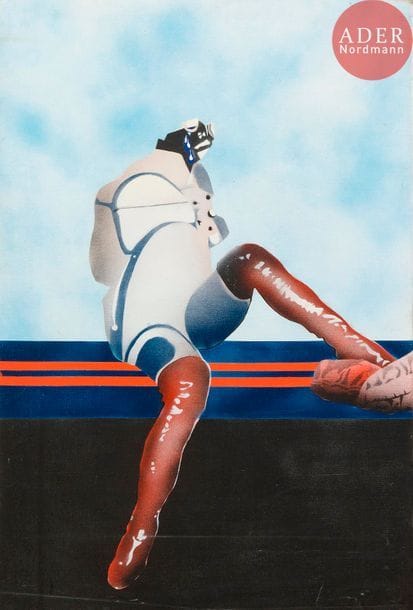 Jean-Pierre LE BOUL'CH (1940-2001)
Femme assise, 1969
Peinture à l’aérographe sur toile. 
Signée et datée au dos
116 x 73 cm

Exposition :
Espace Pierre Cardin, Paris. 1991, n°20.

Bibliographie :
Denis Fizelier, Jean-Pierre Le Boul’ch, Être peintre justement, Éditions L’Art est vivant, Area Paris, 2018.
