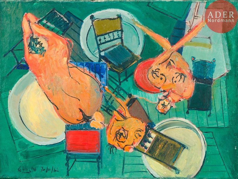 Jean-Pierre LE BOUL'CH (1940-2001)
Sans titre, 1962
Huile sur toile.
Signée et datée en bas à gauche.
60 x 80 cm