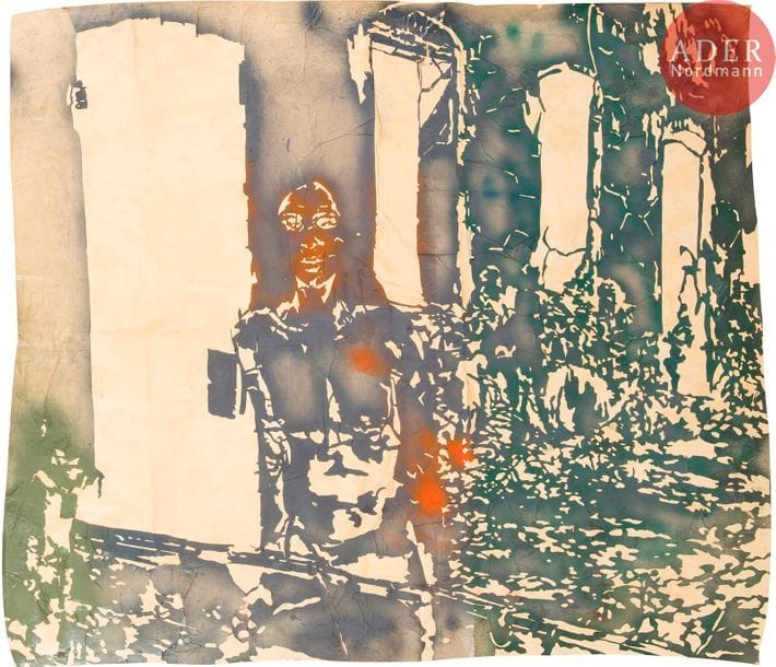 Jean-Pierre LE BOUL'CH (1940-2001)
Sans titre, vers 1974
Paper cut et collage sur toile.
130 x 162 cm 

Bibliographie :
Denis Fizelier, Jean-Pierre Le Boul’ch, Être peintre justement, Éditions L’Art est vivant, Area Paris, 2018.
