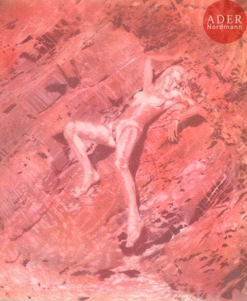 Jean-Pierre LE BOUL'CH (1940-2001)
Sophie, vers 1977
Peinture à l’aérographe sur toile.
Non signée.
73 x 60 cm