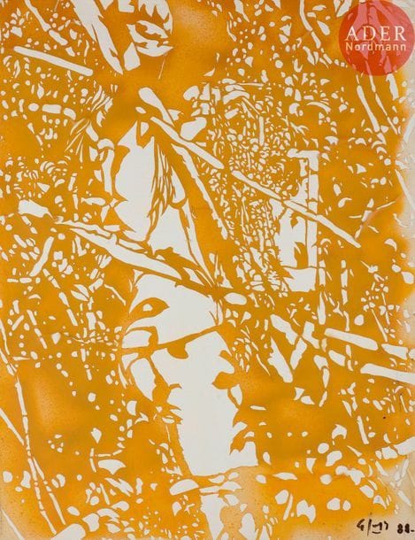 Jean-Pierre LE BOUL'CH (1940-2001)
Peau de peinture, 1988
Paper cut et collage sur toile.
Signé et daté en bas à droite.
65 x 50 cm