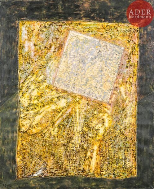 Jean-Pierre LE BOUL'CH (1940-2001)
SBJP jaune, 1974-89
Huile et collage sur toile.
Signée en bas à gauche.
Signée et datée au dos.
100 x 81 cm

Exposition :
Jean-Pierre Le Boul’ch, Fouiller la figuration, Galerie du Centre, Paris, 1990.