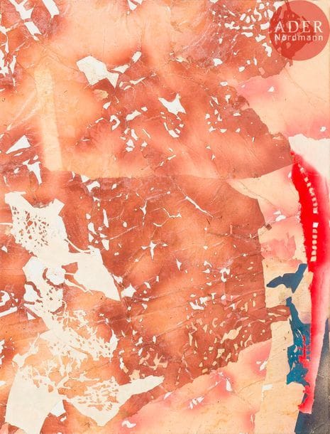 Jean-Pierre LE BOUL'CH (1940-2001)
Série Peau de peinture, 1989
Paper cut et collage sur toile.
Non signé.
65 x 50 cm