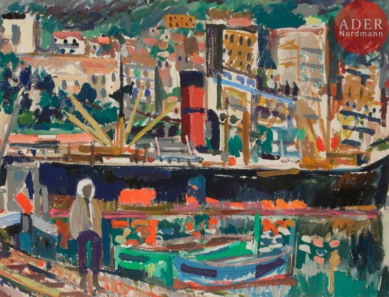 Pierre PRUVOST (1921-2008)

Algérie, port de Bougie, 1953
Gouache.
Signée, datée et située en bas à droite.
45 x 58 cm