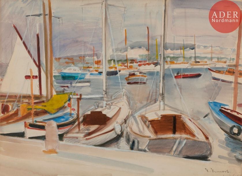 Pierre PRUVOST (1921-2008)

Antibes, voiliers au port, 1965
Aquarelle.
Signée, datée et située en bas à droite.
44 x 60 cm