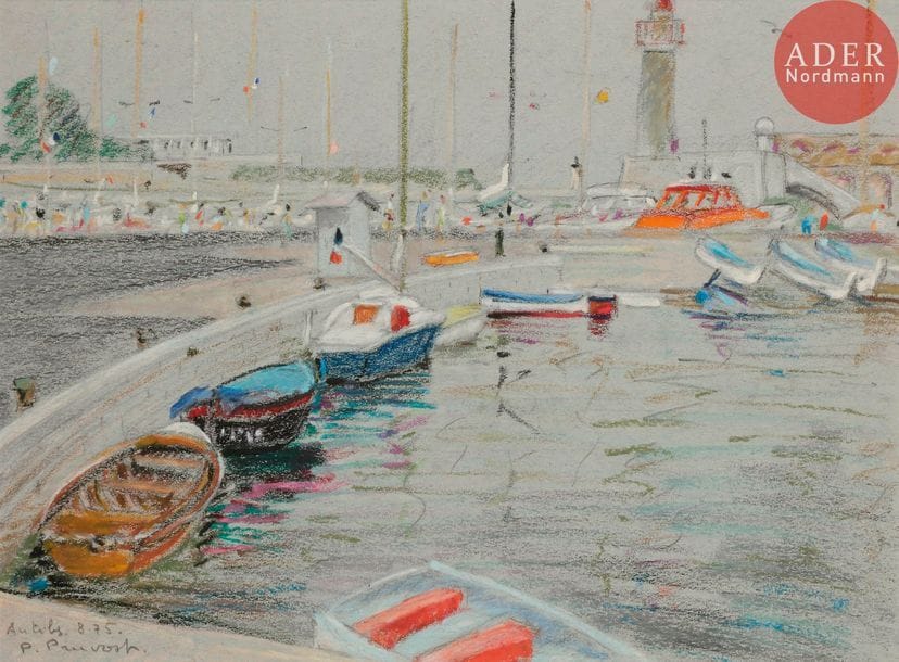 Pierre PRUVOST (1921-2008)

Matin au port d’Antibes, 1975
Pastel gras.
Signé, daté et située en bas à gauche.
29 x 39 cm