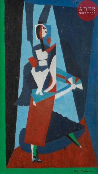 Angel ZARRAGA (1886-1946)
La Danseuse de Flamenco ou Deux ans de souvenirs, vers 1916
Huile sur panneau.
Signée en bas à droite.
(Usures).
49 x 29.5 cm

Un certificat de Madame Paulette Patout, en date du 9 février 2013, sera remis à l’acquéreur.
