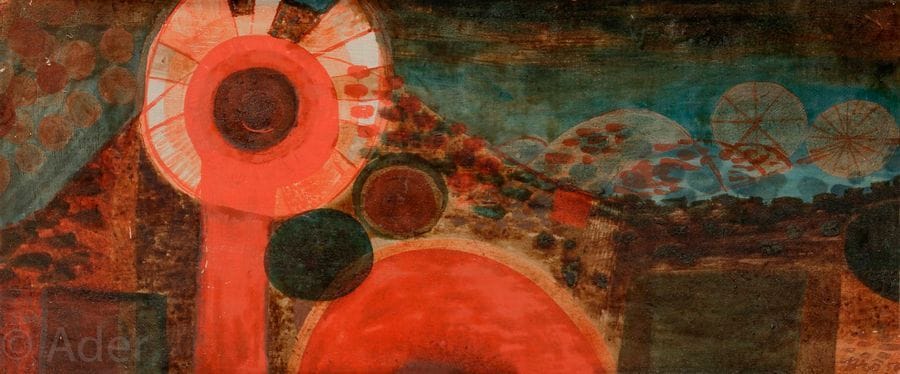 René BRÔ (1930-1986)
Paysage, 1958
Huile sur isorel.
Signée et datée en bas à droite.
25 x 60 cm

Provenance : 
Collection du docteur Odette Poulain, Paris.