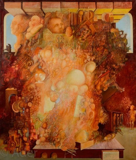 Popovitch Ljuba LJUBA [serbe] (1934-2016)
La Coupole, 1964
Huile sur toile.
Signée, datée et titrée au dos.
150 x 130 cm

Provenance : 
- Galerie Marcel Zerbib, Paris. 
- Collection du docteur Odette Poulain, Paris.

Bibliographie :
Anne Tronche, Ljuba, Alpine Fine Arts Collection, New York, 1981, n°51.

Nous remercions Madame Salvica Batos, femme de l’artiste, pour les informations qu’elle nous a transmises.