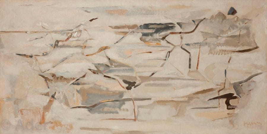 Arpad SZENES [hongrois] (1897-1985)
Paysage, 1957
Huile sur toile.
Signée en bas à droite.
(Petite restauration).
60 x 120 cm

Provenance : 
- Galerie Pierre, Paris.
- Collection du docteur Odette Poulain, Paris

Exposition : 
Galerie Pierre, Paris, 1958. Reproduit en couverture du catalogue.

Bibliographie :
Chiara Calzetta Jaeger, Arpad Szenes – Catalogue Raisonné des Dessins et Peintures, Volume II, Milan, éditions Skira, 2005, série des paysages n°AS57-047, reproduit p. 528.