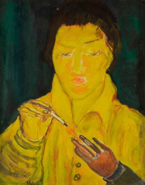 Beauford DELANEY [américain] (1901-1979)
Homme à la cigarette, 1962
Gouache.
Signée et datée en bas à gauche.
39 x 31 cm

Provenance : 
Collection du professeur Ahmed Bioud, Paris, ami de l’artiste. Par descendance.