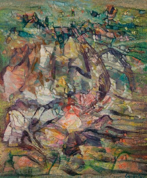 Abdellah BENANTEUR [algérien] (1931-2017)
Gravir, 1992
Huile sur toile.
Signée en bas à droite.
Datée et titrée au dos.
46 x 38 cm

Provenance : 
Ancienne collection Marc Hérissé.

Exposition : 
Benanteur, Peintures récentes, Galerie Claude Lemand, Paris, 1993.

Cette œuvre sera incluse dans le Catalogue Raisonné des œuvres d’Abdallah Benanteur, actuellement en préparation par Monsieur Claude Lemand. 
Un certificat d’authenticité pourra être établi à la charge de l’acquéreur.