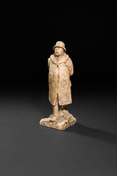 Jean-Louis L’HOMME (1879-1944)
Clemenceau
Sculpture.
Epreuve en plâtre gomme laqué.
Signée et datée J. L. L’Homme / 1918.
H?: 26?cm
Projet non retenu de la statue des Champs-Elysées 