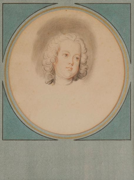 Jean-Baptiste MASSÉ (Paris 1687 - 1767) 
Tête de jeune homme 
Crayon noir et sanguine
15,5 cm de diamètre
Quelques rousseurs