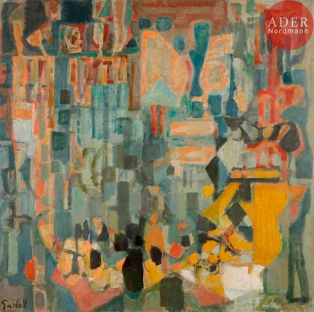 Alexandre Sasha GARBELL [russe] (1903-1970)
Hivernal, 1949
Huile sur toile.
Signée en bas à gauche.
Signée et titrée au dos sur le châssis.
Porte le cachet de la signature.
100 x 100 cm