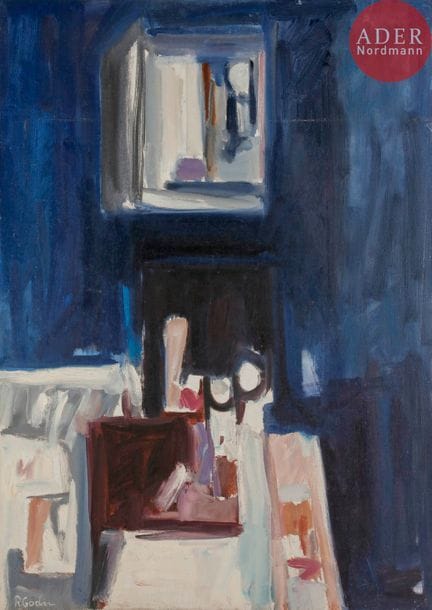 Raymonde GODIN [canadienne] (née en 1930)
Les Livres
Huile sur toile.
Signée en bas à gauche.
(Usures).
100 x 73 cm