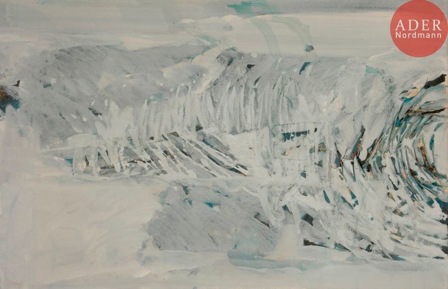 Kim HAMISKY [franco-vietnamien] (né en 1943)
Composition, 1968
Huile et collage sur toile.
Signée et datée en bas à gauche.
65 x 100 cm

Provenance : 
Galerie Jean-Robert Arnaud, Paris.