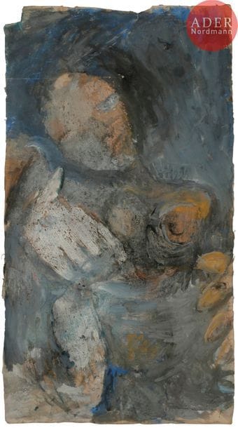 Ida KARSKAYA [russe] (1905-1990)
Femme à l’oiseau
Technique mixte sur papier.
Signée en bas à droite.
85 x 47 cm