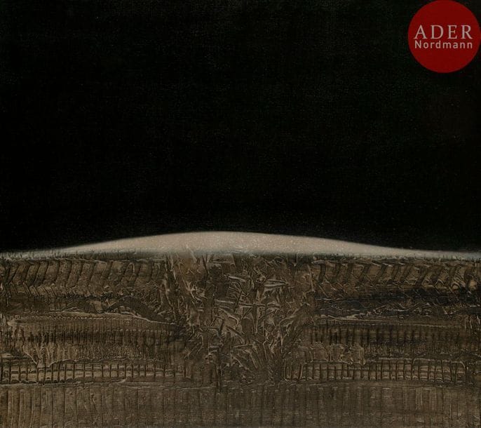 Teresa POMODORO (née en 1940)
Spazi 60, 1980
Huile sur toile
Signée en bas à droite.
Signée, datée et titrée au dos.
90 x 100 cm