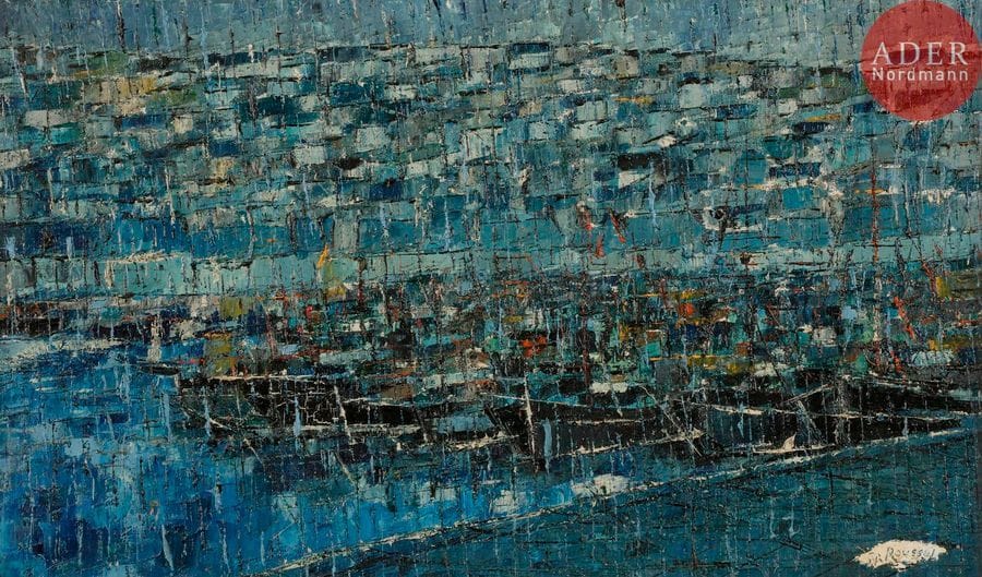 ROUSSEL (XXe siècle)
Bateaux au port
Huile sur toile.
Signée en bas à droite.
27 x 46 cm