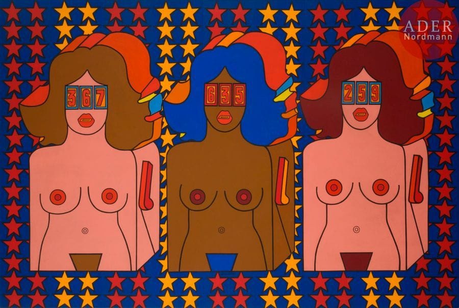 René SCHUMACHER (XXe-XXIe siècle)
Large slot machine
Acrylique sur toile.
Signée au dos.
138 x 205 cm

Exposition : 
Louis k. Meisel Gallery, New-York (étiquette au dos).