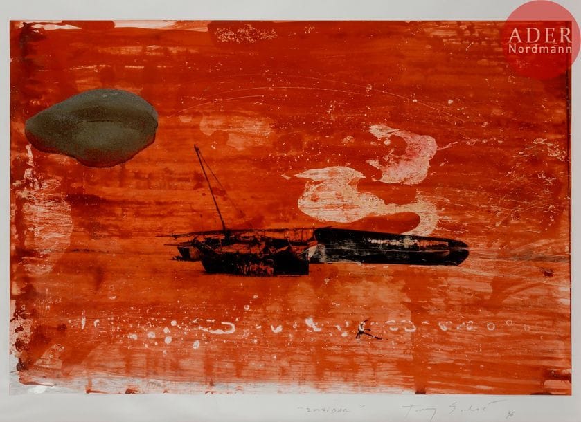 Tony SOULIE (né en 1955)
Zanzibar, 1996
Technique mixte sur tirage photographique.
Signée, datée et titrée en pied.
49 x 74 cm

Provenance : 
Galerie Protée, Paris (tampon au dos du montage).