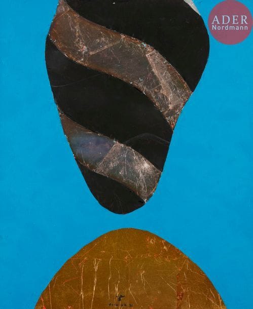 Kenji YOSHIDA [japonais] (1924-2009)
La Vie, 1996
Acrylique et feuille métallique sur toile.
Signée et datée en pied.
Signée, datée et titrée au dos.
65 x 54 cm

Provenance : 
October Gallery, Londres.
