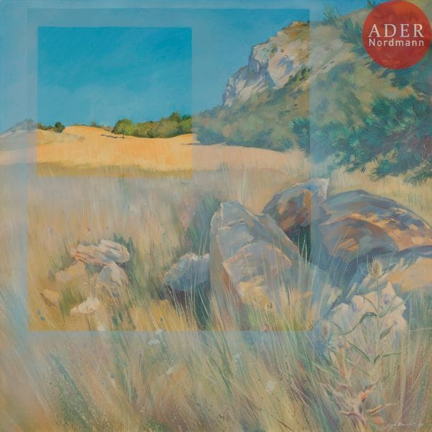 Jean BOUCHET (1929-2010)
L’Ombre sur les blés, 1983
Huile sur toile.
Signée et datée en bas à droite.
Signée, datée et titrée au dos.
100 x 100 cm