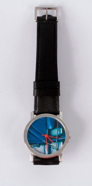 LITO. Montre bracelet d'homme ronde en acier. Signée Klasen.

Etui.