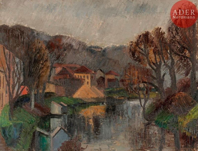 Louis NEILLOT (1898-1973)
La Seine au bas Meudon, 1932
Huile sur toile.
Signée et datée en bas à droite.
Titrée et signée au dos.
50 x 65 cm

Exposition : 
Train-Exposition des artistes (étiquette au dos).

Bibliographie : 
Collette Manigand-Neillot et Juliette Constantin-Neillot, Louis Neillot Catalogue Raisonné, 1997, numéro 233 reproduit p. 57.