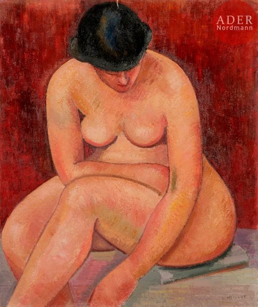 Louis NEILLOT (1898-1973)
Nu assis, vers 1943
Huile sur toile.
Signée en bas à droite.
73 x 60 cm

Bibliographie : 
Collette Manigand-Neillot et Juliette Constantin-Neillot, Louis Neillot Catalogue Raisonné, 1997, numéro 453 reproduit p. 81.