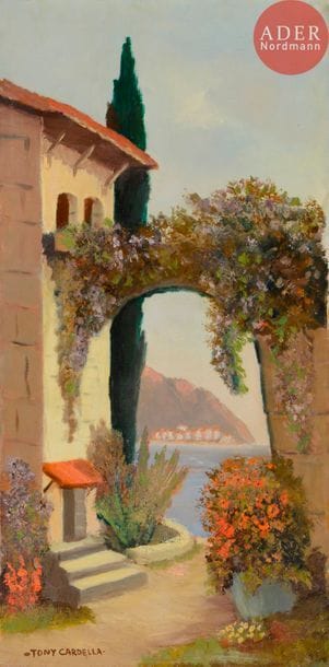 Tony CARDELLA (1898-1976)
Village corse en bord de mer
Huile sur toile.
Signée en bas à gauche
60 x 30 cm