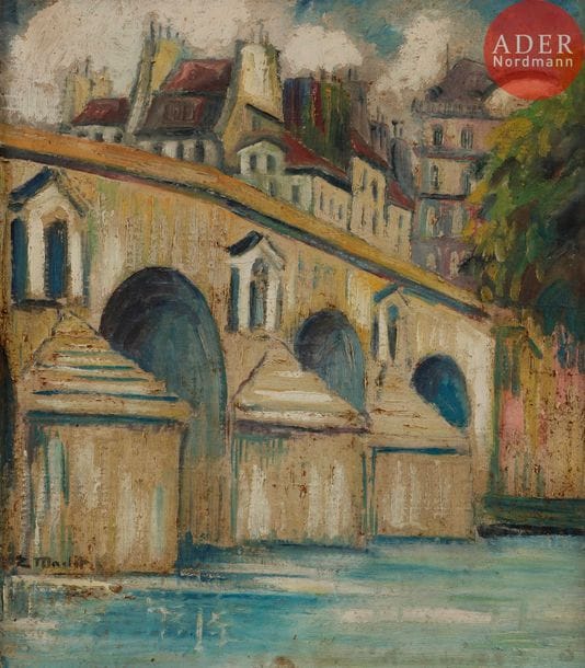 Elisée MACLET (1881-1962)
Paris, la Seine au Pont Marie
Huile sur toile.
Signée en bas à gauche.
(Salissures).
42 x 37 cm