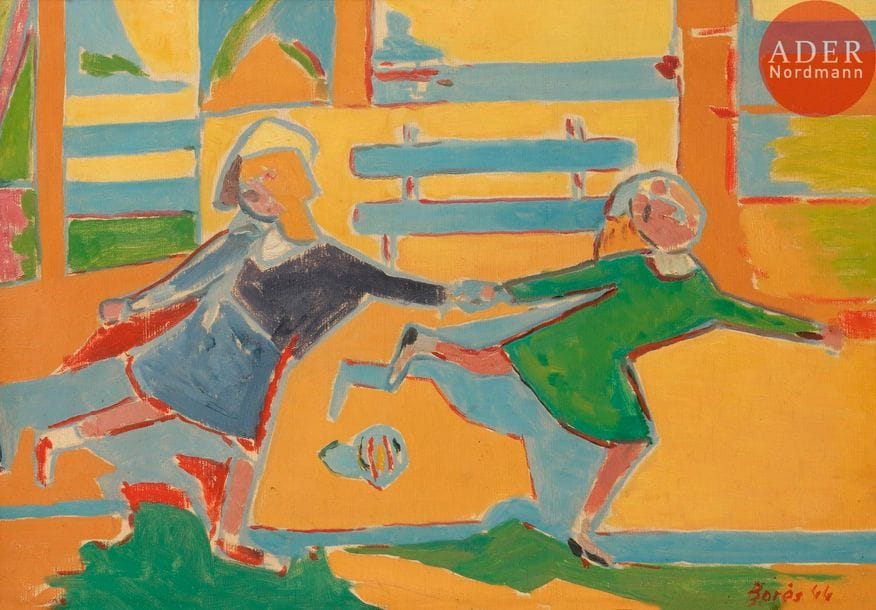 Francisco BORES [espagnol] (1898-1972)
Enfants jouant, 1944
Huile sur toile.
Signée et datée en bas à droite.
33 x 46 cm

Provenance : 
Galerie Louis Carré, Paris.

Bibliographie : 
Dechanet, Hélène, Catalogue Raisonné de l'œuvre peint, Tome I : 1917-1944, Madrid, Musée National Centre d'Art Reina Sofía - Telefónica, 2003, n°1944 / 35, reproduit. p. 548.