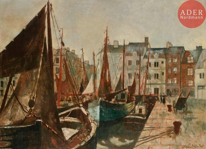 Roland OUDOT (1897-1981)
Le Port de Honfleur
Huile sur toile.
Signée en bas à droite. 
73 x 100 cm

Exposition : 
Roland Oudot, Maison des Arts, Château de la Jansonne à Raphële-les-Arles (étiquette au dos).